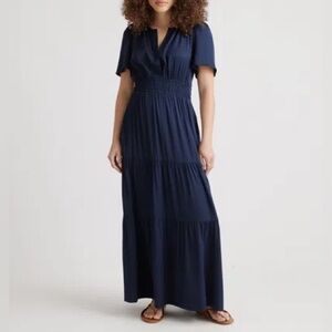 Quince Navy Maxi Dress